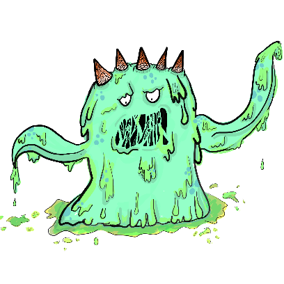 Monsta Monsta Sticker – Green Slime Monster